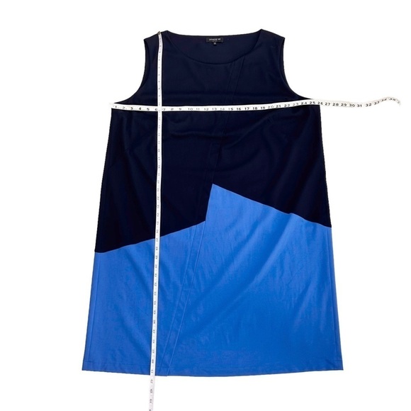 Lafayette 148 colorblock navy blue knit stretchy shift dress New York 3X plus - Picture 10 of 11